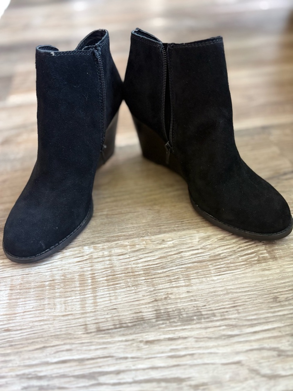 Lucky Brand Black Wedge Ankle Booties